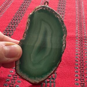 Green stone pendant see pics for flaw